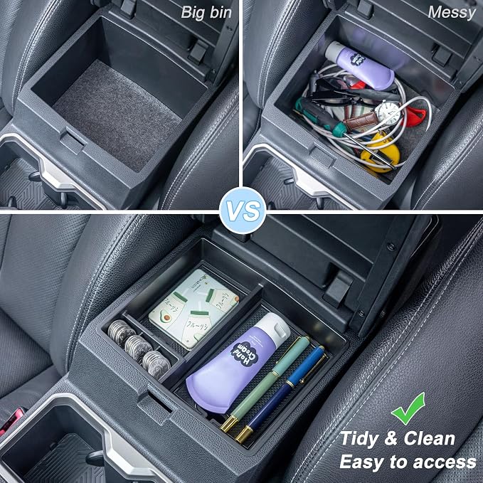 JKCOVER 2PCS Center Console Organizer Compatible with 2024 2025 2026 Toyota Tacoma(4th Gen) Center Console Tray and Divider Storage Accessories