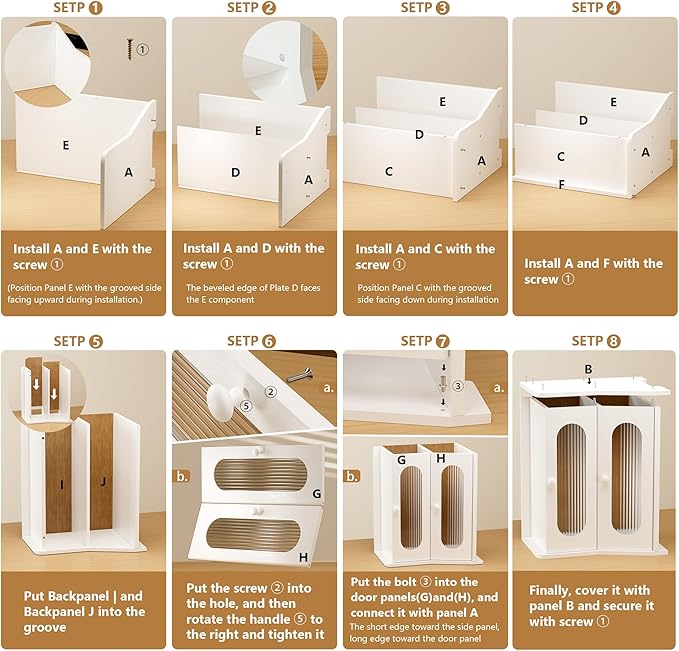 Bread Box for Kitchen Countertop,Large Capacity Double Layer Kitchen Countertop Organizer,Bread Storage with Acrylic Window for Cabinet,Pantry,Cupboard(White)