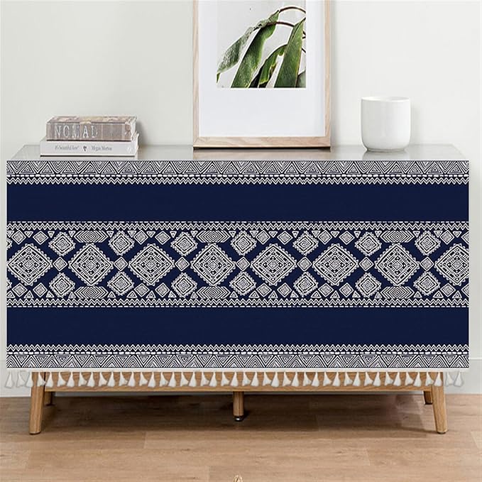 Kitchen Curtain Under The Sink Privacy Dust Proof Cabinet Curtains Short Curtains for Kitchen Waredore Laundry Room Navy Blue, 35.4" W x 31.5" L (Pack of 1)