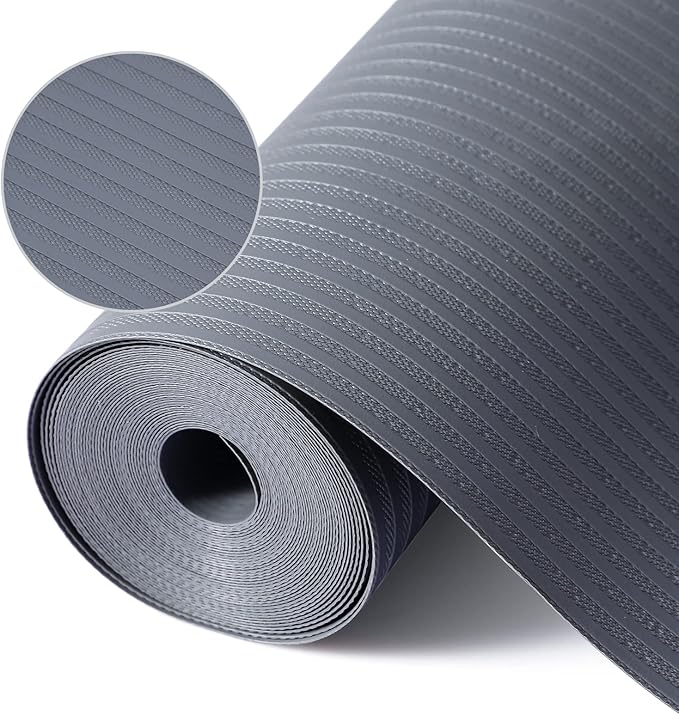 Mcrbeay Shelf Liners for Kitchen Cabinets, 12" x 120", Non Adhesive Shelf Liner, Non-Slip Kitchen Drawer Liners, Waterproof Durable Cabinet Liners for Shelves, Pantry, Dark Gray