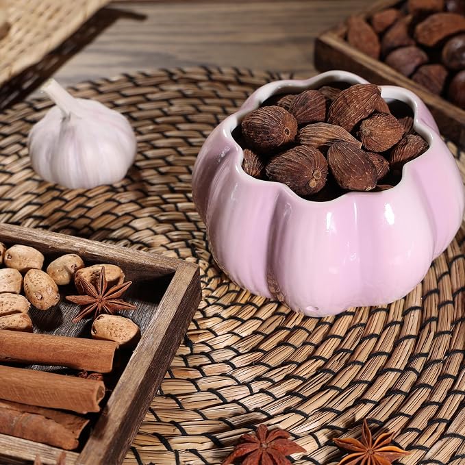 TOIVO Garlic Keeper for Counter，with Lid and Holes GarlicSaver,Garlic Holder Storage Container toKeep(purple)