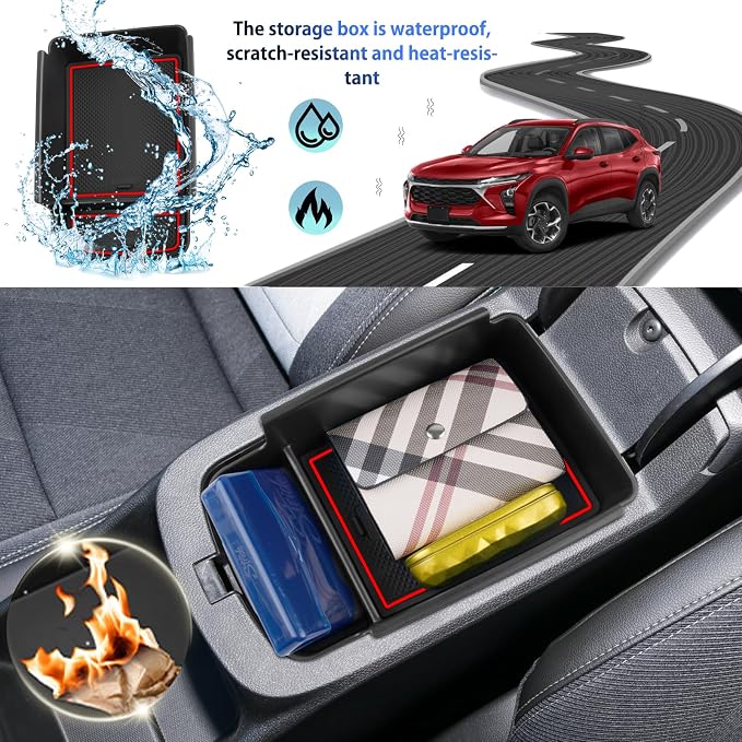 SHAOHAO 2025 2026 Chevy Trax Center Console Organizer Tray Compatible with 2024 2025 2026 Chevy Trax Accessories (LS/1RS/LT/2RS/ACTIV) Armrest Storage Box Organizer 2024 2025 2026 Trax Insert Tray