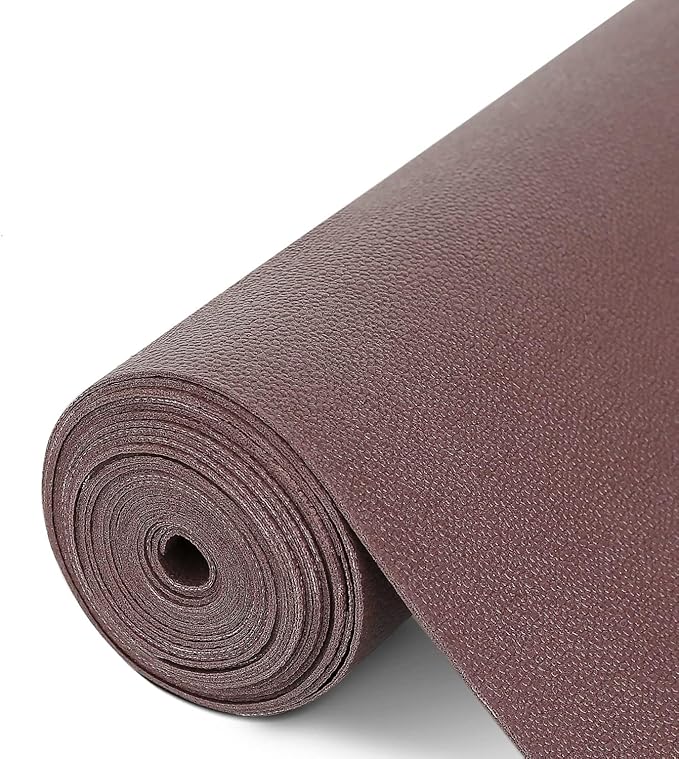 WochiTV Shelf Liner for Cabinets, Drawer Non Adhesive Non Slip Foam Mat for Kitchen, Pantry, Bathroom, Cupboard, Garage, Closet, Shelves, Drawer, Tool Box, Brown 11.8 x 59 inches