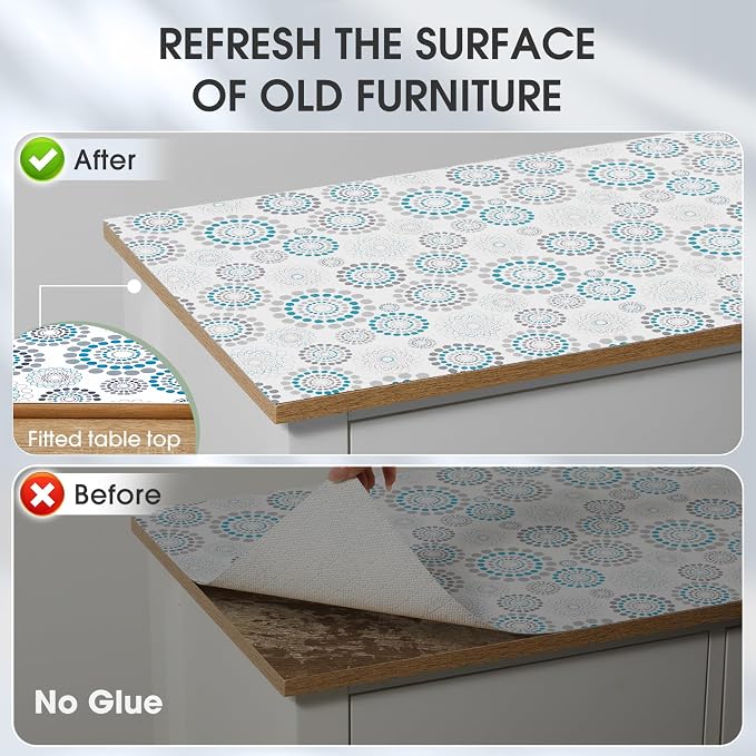 Drawer and Shelf Liner, Non-Slip Kitchen Cabinet Liners Non-Adhesive Thick Strong Grip Waterproof Washable Mats Protect Dresser Shelves Cupboard Bathroom Cabinets, Spiral, 12 in X 10 FT