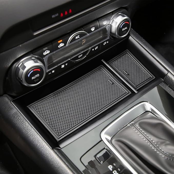 HGWEI Center Console Organizer Compatible with Mazda CX-5 2022 2023 2024 2025 Interior Accessories, CX5 Front Console Secondary Insert Tray Armrest Storage Box Compartment Holder (Not Fit 2026) Black