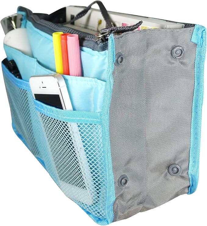 Bag Organizer Purse Insert Handbag Organizer Travel Bag, Blue