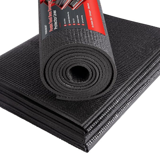 Black Shelf Liner for Under Sink - 5 mm Thick Strong Grip Non-Slip Large Toolbox Drawer Mat for Wire Shelving Cabinet - 24 in Wide × 68 Inch