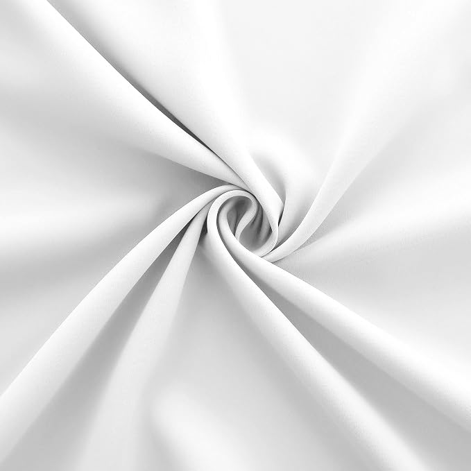 KOUFALL Small Window Curtains White Short 24 Inch Length Semi Blackout for Kitchen Bathroom Door Laundry Room