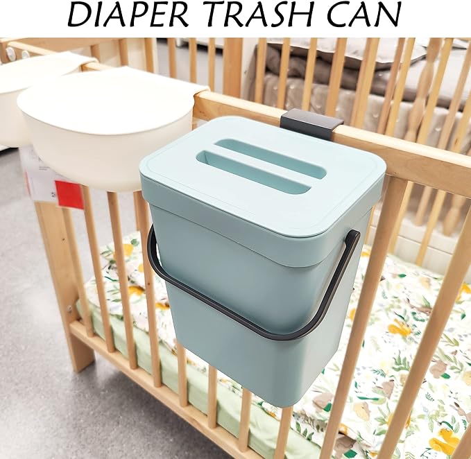 stonespace 1.3 Gal Compost Bin, Hanging Kitchen Trash Can with Sealed Lid | Peel & Stick Adhesive Mount, Odor & Fruit Fly Proof, No Charcoal Filter Needed, for Kitchen RV Bathroom Office