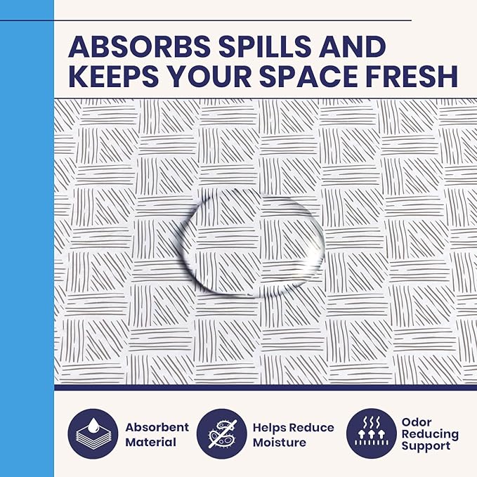 Adhesive Shelf Liner — Waterproof Felt Cabinet Liner & Contact Paper for Kitchen Organization — Soft Glide Drawer Liners, Under Sink Mat & Shelf Covers (Crosshatch, 10.75in x 6ft, 2-Pack)