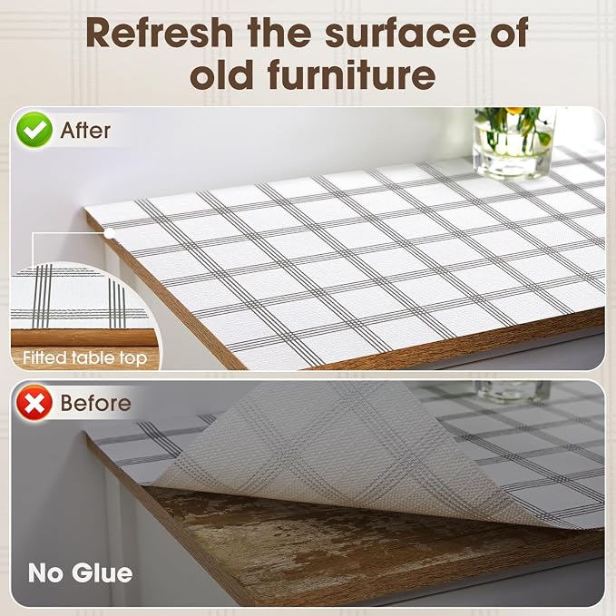 Drawer and Shelf Liner, Non-Slip Kitchen Cabinet Liners Non-Adhesive Thick Strong Grip Waterproof Washable Mats Protect Dresser Shelves Cupboard Bathroom Cabinets, White Stripes, 24IN X 10FT