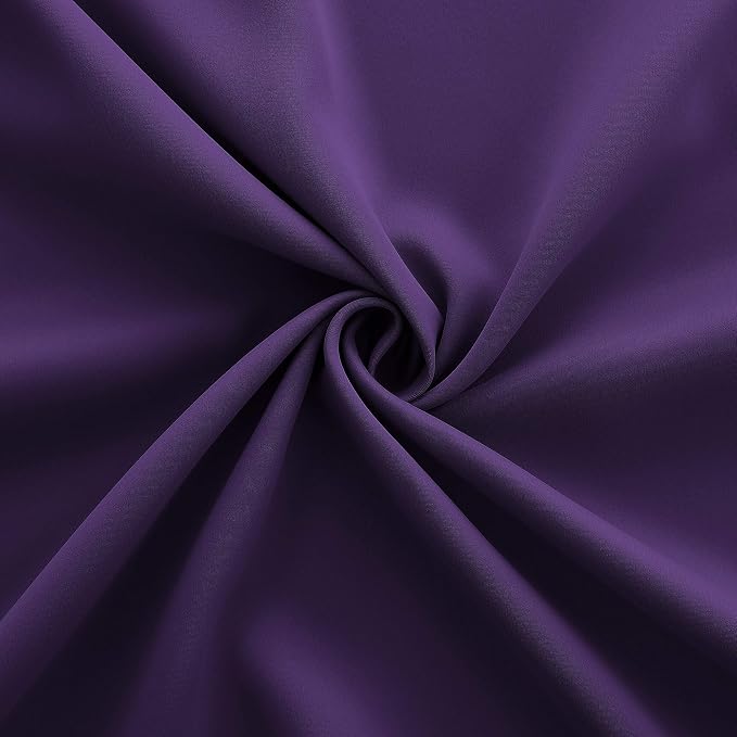 KOUFALL Purple Curtains for for Bedroom Kitchen,Blackout Short Black Out Curtains 36 Inch Long