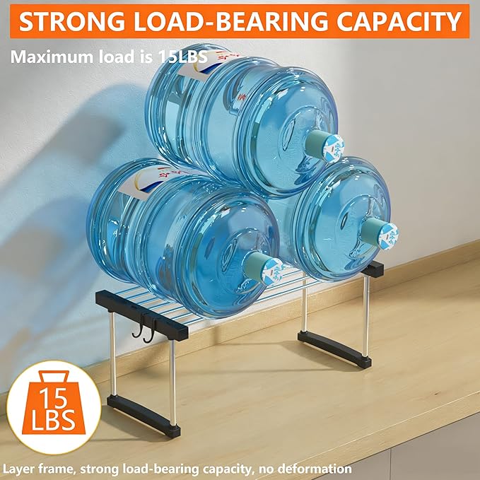 BLULEE Expandable Under Sink Organizer - 3D Adjustable Stackable Storage Shelves,Modular Cabinet Rack Around Pipes for Kitchen Bathroom