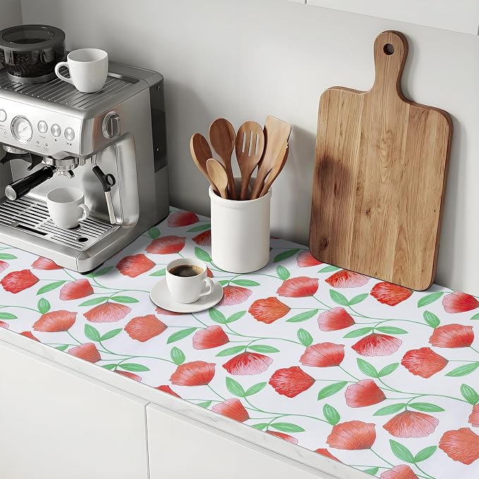 Non Adhesive Shelf Liner 10Rolls*12'' X 120'' Drawer Liner for Kitchen Cabinets, Waterproof Shelf Liners Durable Anti-Slip for Kitchen Cabinets Cupboard Liner