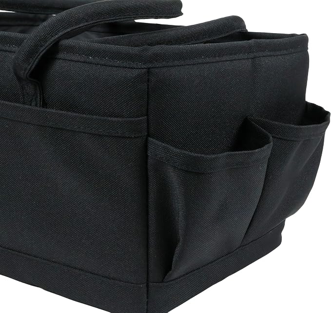 Everything Mary Junior Deluxe Store & Tote Organizer – Black Craft Tote with Handles – Collapsible Storage Caddy for Scrapbooking, Sewing, Art Supplies & DIY Creative Tools