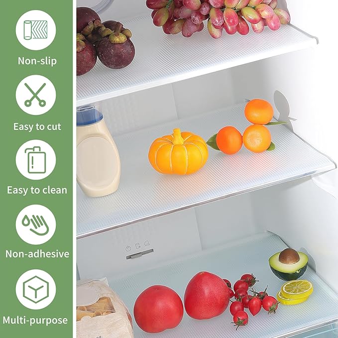 Shelf Liners 23 inch x 20 ft Shelf Liners for Kitchen cabinets nonstick Lining Drawer Mats EVA Protector for Cupboard (Clear Ribbed,23 inch x 20 ft)