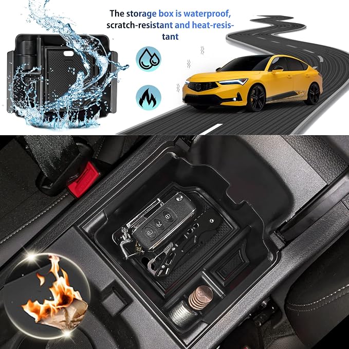 SHAOHAO for 2024 2025 Acura Integra Center Console Organizer Compatible with 2023 2024 2025 Acura Integra Accessories Armrest Insert Storage Box Console Tray Integra 2025 Interior Accessory Organizer