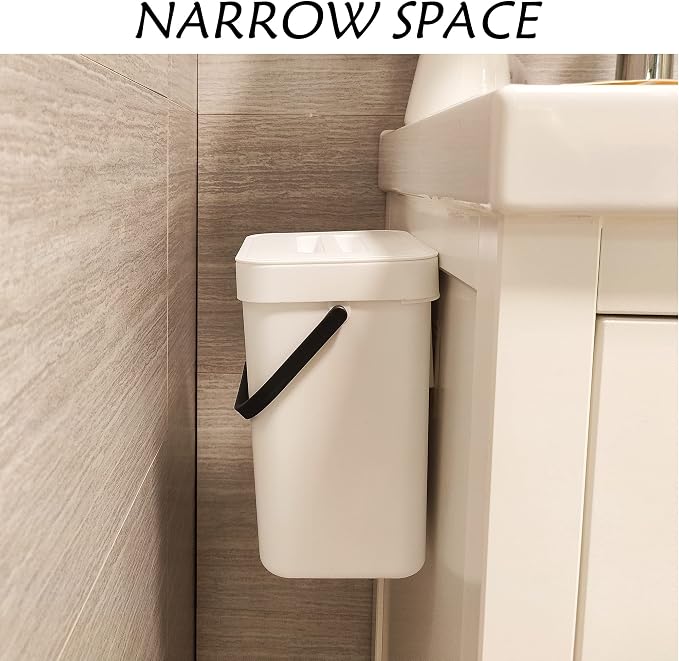 stonespace 1.3 Gal Kitchen Compost Bin, Hanging Trash Can for Cabinet Door | Under Sink Mountable, Compost Pail, For Kitchen, For Countertop