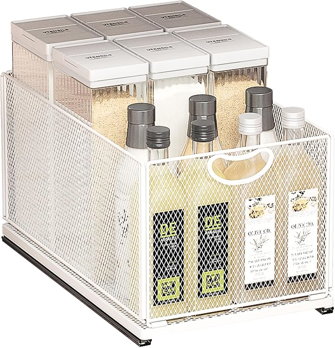 Pull Out Drawers for Cabinets Stackable or Single, Cabinet Organizer Adhesive, Slide Out, Extra Rails, for Sink Pantry Shelve