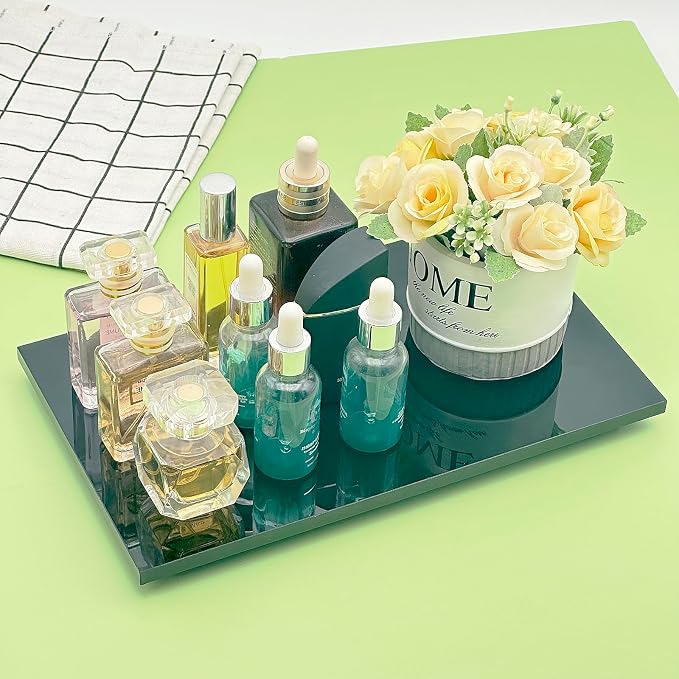 Acrylic Soap Pedestal Stand Sink Tray for Kitchen Bathroom Counter, Black