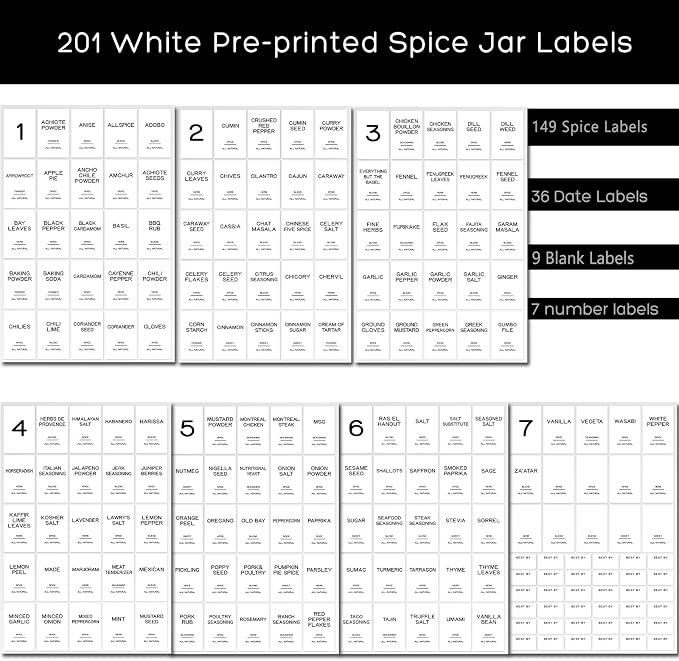 12 Pcs Glass Spice Jars with Bamboo Airtight Lids & 201 Labels - 8oz Small Empty Food Storage Containers for Kitchen, Seasonings, Herbs, Salt