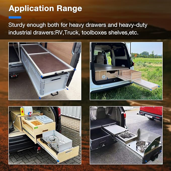 Heavy Duty Locking Drawer Slides Full Extension Runners with Lock 12 14 16 18 20 22 24 26 28 30 32 34 36 38 40 Inch Side Mount Rails for Drawer Capacity 173lb 1 Pair