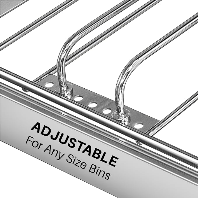 LYNK PROFESSIONAL® Double Pull Out Under Cabinet - Under Sink Slider - Slide Out Drawer - Sliding Pull Out for Kitchen Garbage Bin