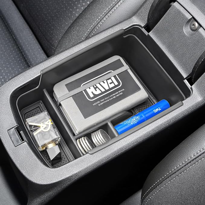 HGWEI Center Console Organizer Tray Compatible with 2024 2025 2026 Chevrolet Trax and 2024-2026 Buick Envista Interior Accessories Insert Armrest Secondary Storage Box Coin Holder, Black