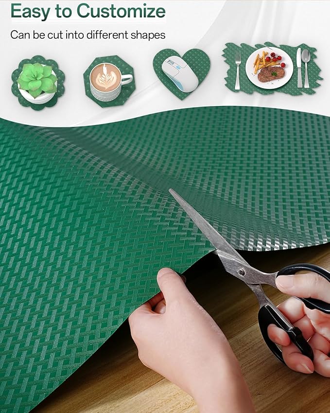 Shelf and Drawer Liner for Kitchen Cabinet, Non-Adhesive 18in x 120in Waterproof Contact Paper Refrigerator Liners Thickened Durable EVA Material Non Slip Mat for Dresser Cupboard Pantry Protector