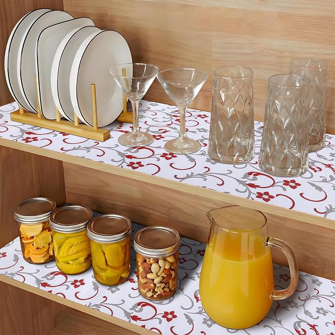 Shelf Liners Non Adhesive 12'' X 120'' Drawer Liner for Kitchen Cabinets, Waterproof Shelf Liners Durable Anti-Slip for Kitchen Cabinets Cupboard Liner