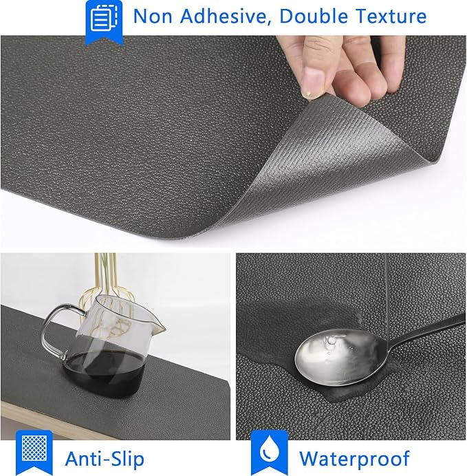 WochiTV Shelf Liner for Cabinets, Drawer Non Adhesive Non Slip Foam Mat for Kitchen, Pantry, Bathroom, Cupboard, Garage, Closet, Shelves, Drawer, Tool Box, Gray 23.6 x 354 inches