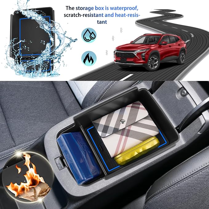 SHAOHAO 2025 2026 Chevy Trax Center Console Organizer Tray Compatible with 2024 2025 2026 Chevy Trax Accessories (LS/1RS/LT/2RS/ACTIV) Armrest Storage Box Organizer 2024 2025 2026 Trax Insert Tray