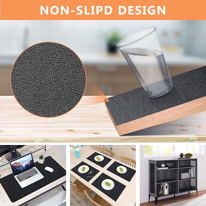 WochiTV Shelf Liner for Cabinets, Drawer Non Adhesive Non Slip Foam Mat for Kitchen, Pantry, Bathroom, Cupboard, Garage, Closet, Shelves, Drawer, Tool Box, Black 23.6 x 236 inches