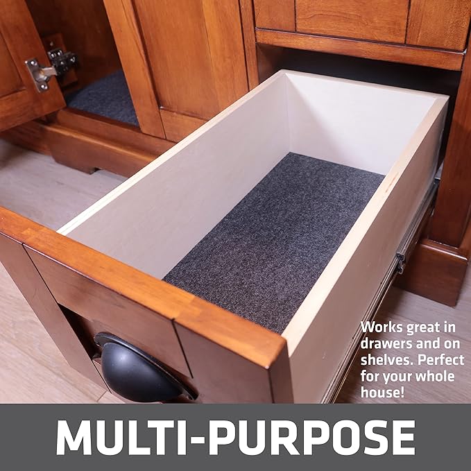 Drymate Premium XL Under Sink Mat, Waterproof Cabinet Protection Mats for Kitchen & Bathroom, Absorbent Shelf Liners, Slip-Resistant, Non-Adhesive, Machine Washable (USA Made)(24”x59”)(Charcoal)
