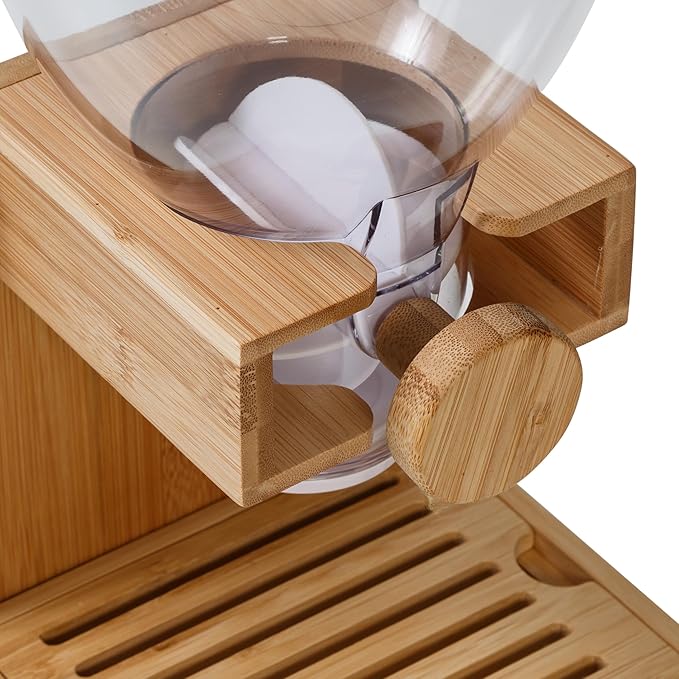Honey-Can-Do Compact Dry Food Dispenser, Single Control & Snack Storage Container for Countertop or Pantry, Bamboo