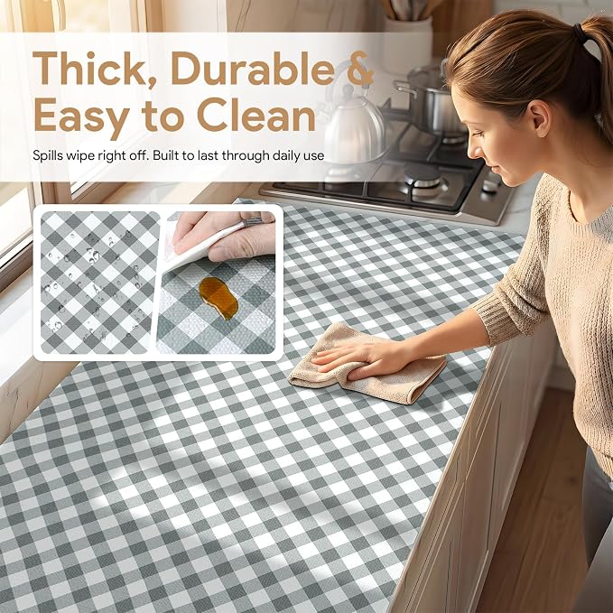 Shelf Liners Non Adhesive 10Rolls*12'' X 120'' Drawer Liner for Kitchen Cabinets, Waterproof Shelf Liners Durable Anti-Slip for Kitchen Cabinets Cupboard Liner