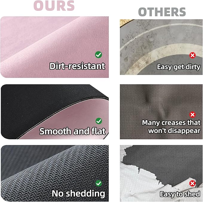 TYUU Pink Bath Mat, Bathroom Rugs Non Slip Washable Thin Absorbent Quick Dry Bath Mat Fits Under Door Bathroom Floor Mat Perfect for Bath, Shower, or Sink 20"x30" Pink