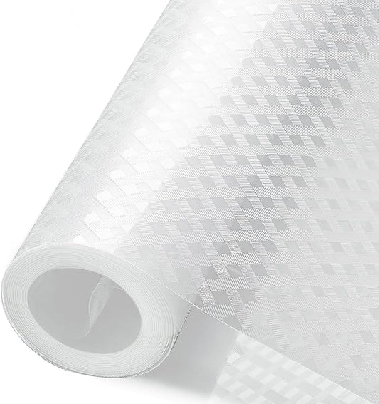 Refrigerator Liner, Waterproof Shelf and Drawer Liners for Kitchen Cabinet, Bathroom Under Sink Mat Non Adhesive Fridge Liner EVA Place Mats Roll - Clear 17.7"×197"