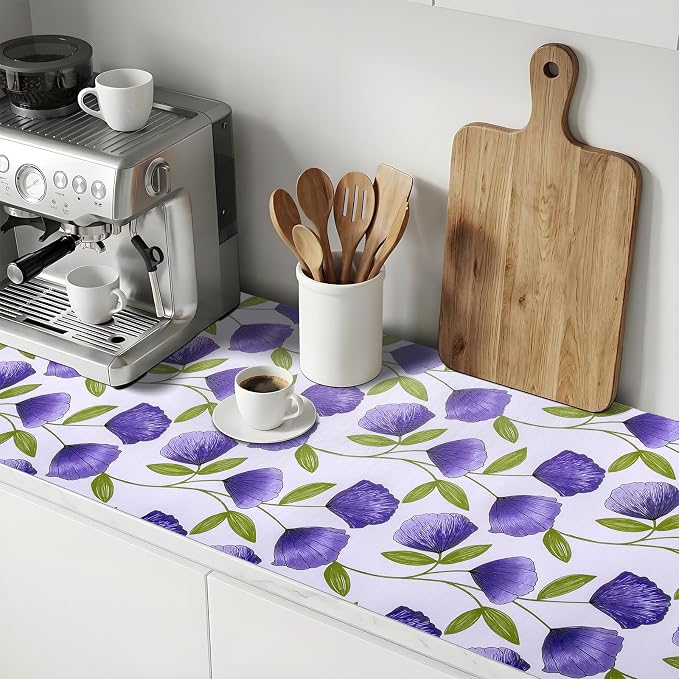 Shelf and Drawer Liner for Kitchen Cabinets 12'' X 120'' Non Adhesive Shelf Paper Strong Grip Anti Slip Cabinet Liners for Shelves, Oil-Proof Waterproof Cupboard Liner