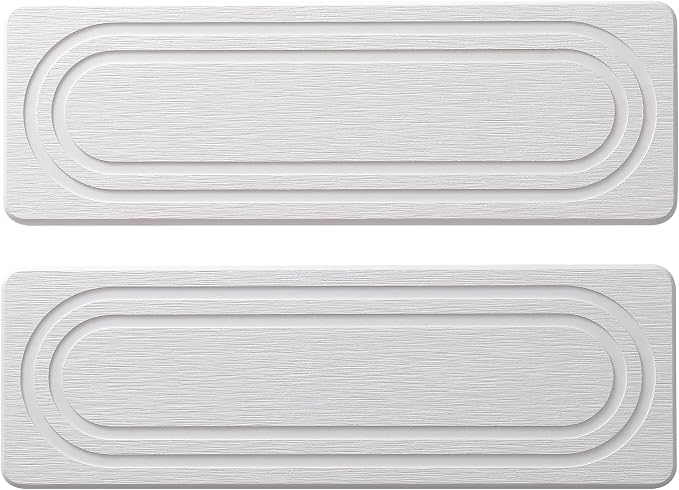 2PCS Water Absorbing Stone Tray for Sink, Quick Drying Diatomite Bathroom Tray Countertop, Stone Drying Mat for Kitchen Counter Faucet, Soap Dish Dispenser Vanity Organizer, White-11.8" x 4"