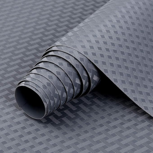 HooTown Shelf Liner Kitchen Cabinet Drawer Mats 11.8 Inch Wide x 393.7 Inch Long, Non Adhesive EVA Plastic Washable Waterproof Pad Protectors for Pantry Closet, Cupboard, Grey