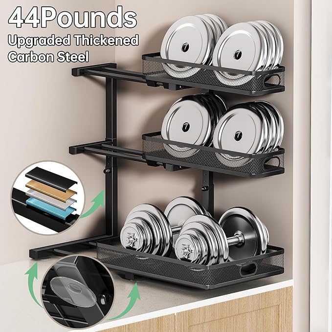 Under Sink Organizer, Black, 3-Tier | 1 Pack