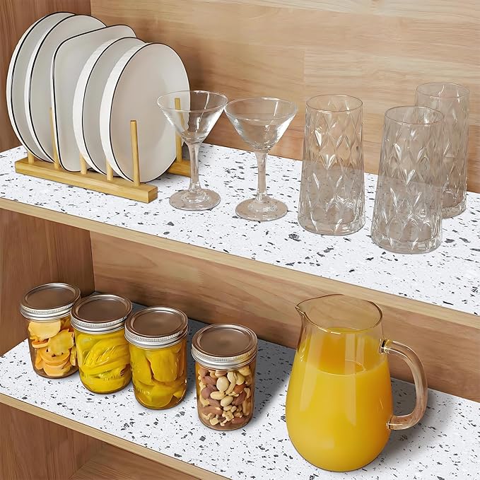 5Rolls*12'' X 120'' Shelf Liners Drawer Liner for Kitchen Cabinet Non Adhesive, Strong Grip Anti Slip Cabinet Liners for Shelves, Oil-Proof Waterproof Cupboard Liner
