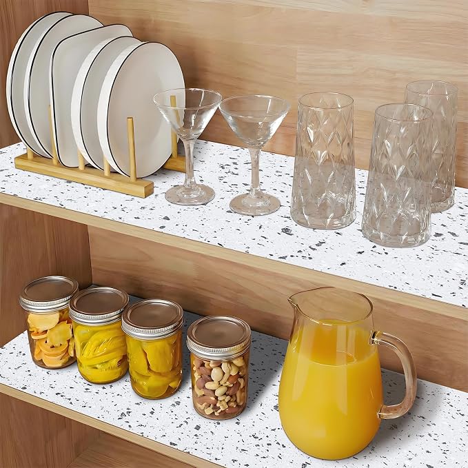 5Rolls*17.7'' X 96'' Shelf Liners Drawer Liner for Kitchen Cabinet Non Adhesive, Strong Grip Anti Slip Cabinet Liners for Shelves, Oil-Proof Waterproof Cupboard Liner