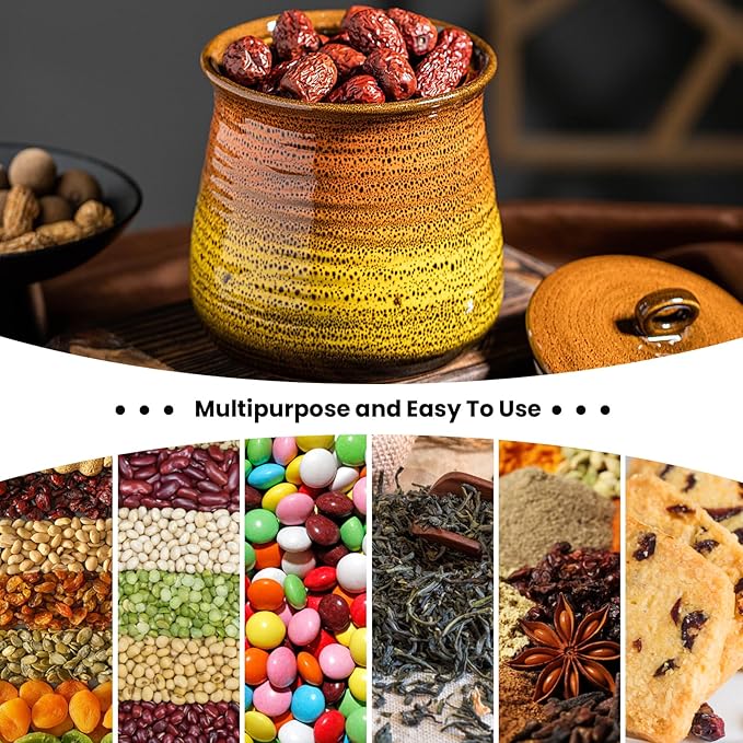 40 OZ Cookie Jar,Dog Treat Jar, Kitchen Canisters for Countertop for Food Storage Coffee, Tea,Flour, Beans, Spices, Nuts and More Ceramic Jar with Lid.
