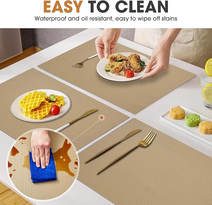 Drawer and Shelf Liner, Non-Slip Kitchen Cabinet Liners Non-Adhesive Thick Strong Grip Waterproof Washable Mats Protect Dresser Shelves Cupboard Bathroom Cabinets, Beige, 24 in X 20 FT