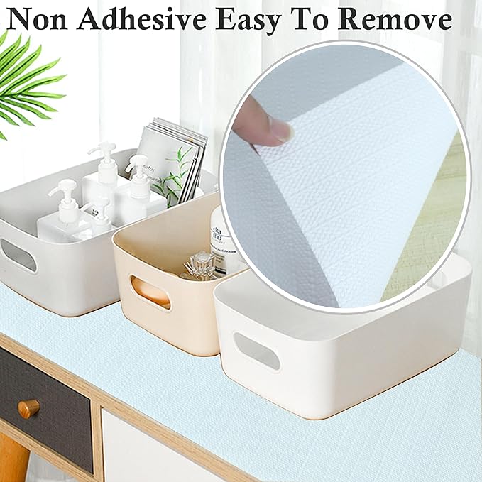 Shelf Liners for Kitchen Cabinets 20 Inch Wide X 20 Ft Non Adhesive Cabinet Drawer Liner Non Slip Water Oil-Proof Strong Grip Pantry Refrigerator Shelves Bathroom Drawer Mat Cupboard Closet Liner
