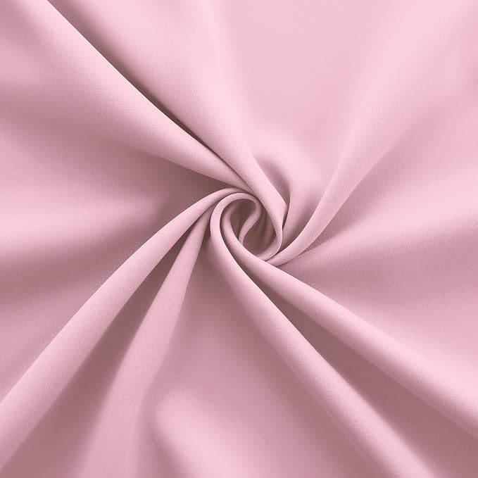KOUFALL Pink Kitchen Curtains 24x36 Inch Length Set of 2 Pack Rod Pocket Short Curtains for Small Bathroom