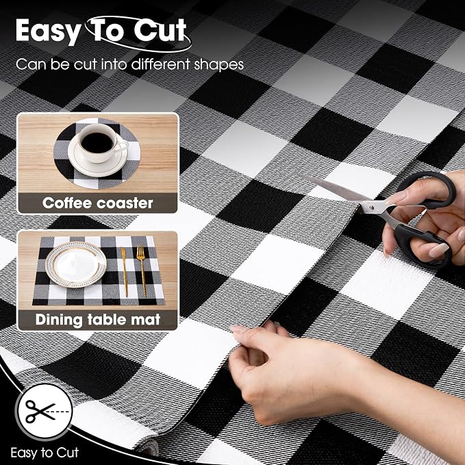 Drawer and Shelf Liner, Non-Slip Kitchen Cabinet Liners Non-Adhesive Thick Strong Grip Waterproof Washable Mats Protect Dresser Shelves Cupboard Bathroom Cabinets, Buffalo Plaid, 12 in X 10 FT