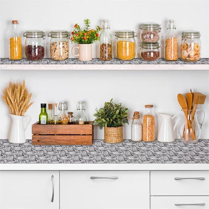 Shelf Liners Non Adhesive 5Rolls*12'' X 120'' Drawer Liner for Kitchen Cabinets, Waterproof Shelf Liners Durable Anti-Slip for Kitchen Cabinets Cupboard Liner